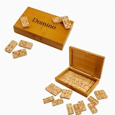 Klassisches Double-Six-Domino-Set aus Bambus
