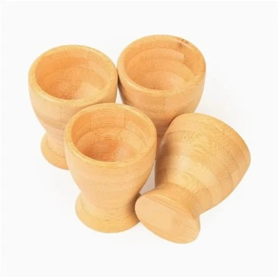 Eierbecher aus Bambusholz, 4er-Set