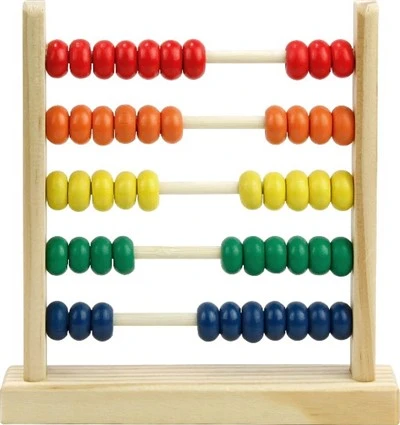 Holz-Abakus für Kinder, Mathe-- 50-Perlen, Zählspielzeug