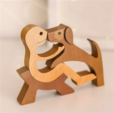 Holzschnitzerei-Dekor, Hunde-Gedenkgeschenk