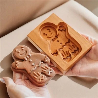 Präge-Set für Weihnachtsplätzchen aus Holz