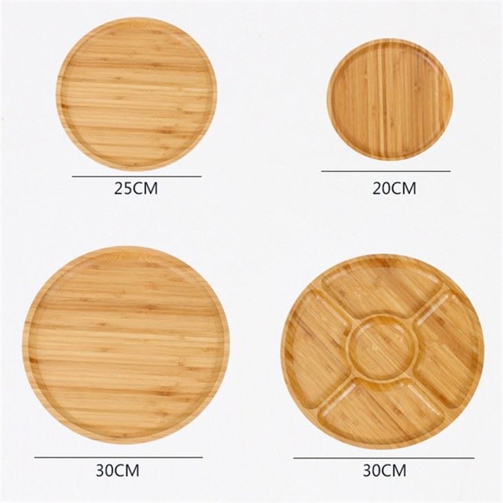 Wooden Bamboo Plates Food Serving Tray