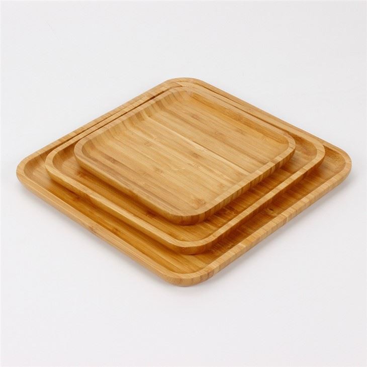 Wooden Bamboo Plates Food Serving Tray