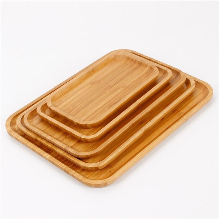 Wooden Bamboo Plates Food Serving Tray
