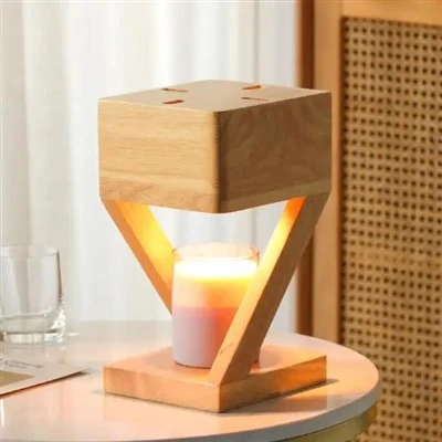 Bambus-basierte einstellbare Temperatur Aromatherapie elektrische hölzerne Kerze Wärmer Lampe für Kerze Schmelzen