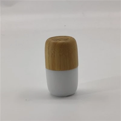 Bamboo Rundschreiben drahtloser LED -Bluetooth -Lautsprecher
