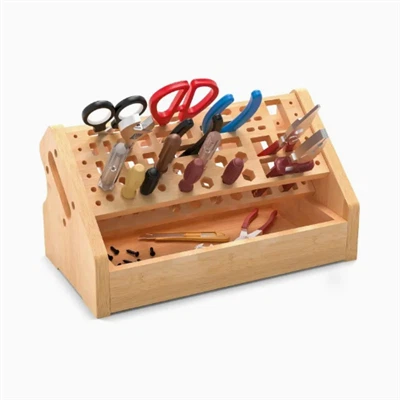 Bambusschraubendreher Organizer Rack Desktophalter mit Schublade