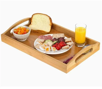 Holzschale mit Griffen zum Abendessen Frühstück der Tee Bar